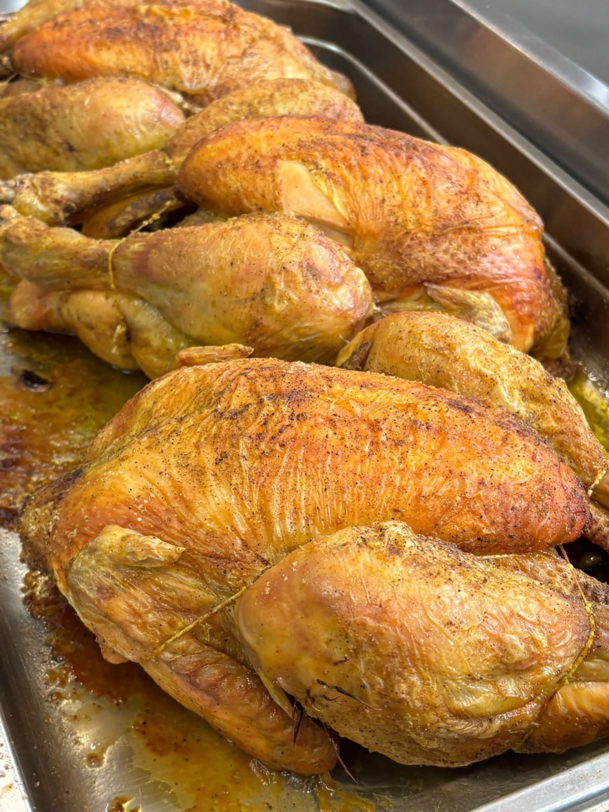 Poulets fermiers rôtis